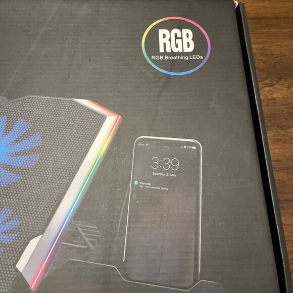 Topmate C11 Cooling Adjust Gaming Laptop Pad RGB Breathing LEDs W/ Phone Stand - Picture 2 of 10